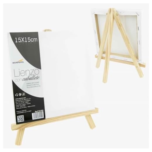 Set de 10 mini lienzos preestirados con caballete, para pintura acrílica y al óleo (15x15cm)