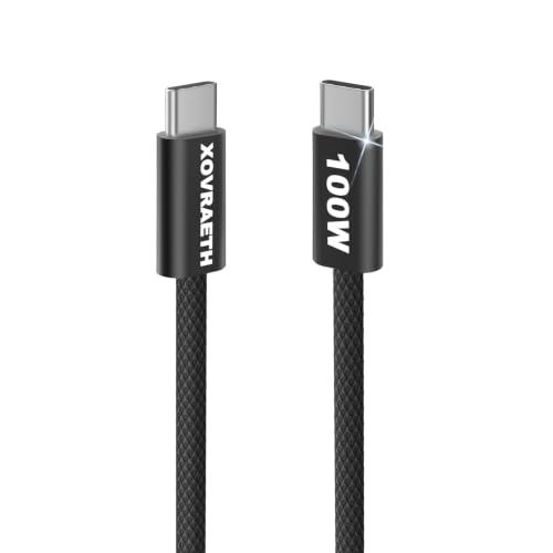 Image of USB C to USB C Cable 10ft 100W PD 5A Fast Charging Cord Aluminum Connector & Nylon Braided Type C Charger Cord for iPhone 17 /16 /15 MacBook Air /Pro iPad Pro Samsung S25 /S24 /S23 Pixel 10(Black)