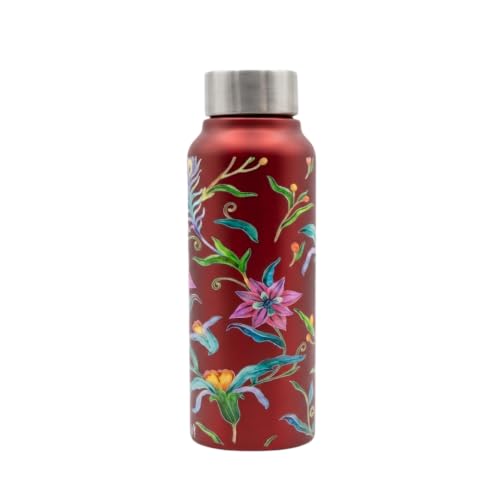 Image of VOIK Printed Stainless Steel Water Bottles for Kids, Office, Sports & Travel (750 ML) (Floral-Screw)