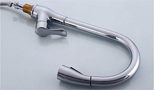 Robinet de cuisine avec douchette extractible en cuivre chrome
