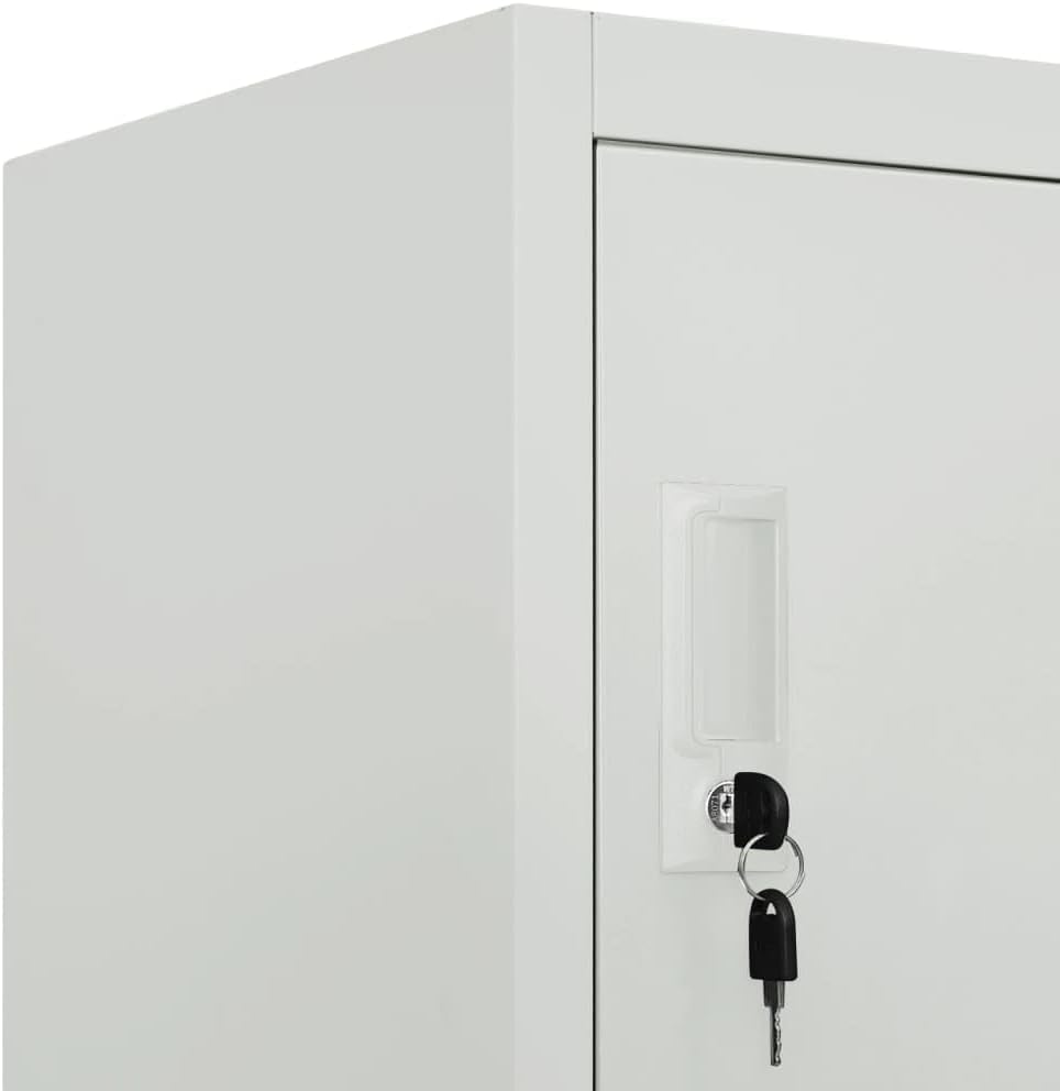 Industrial-Style Steel Metal Locker Storage Cabinet, Home, Office, Garage Metal Side Storage Cabinet, 35.4"x17.7"x 70.9",-978