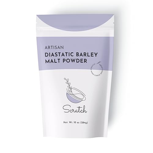 Scratch Artisan Diastatic Barley Malt Powder – 80° Lintner High Enzyme Malt Flour for Sourdough & Bread Baking – Improves Rise, Flavor & Crumb – Non-GMO, Made in USA - (10oz) (1 Packet)