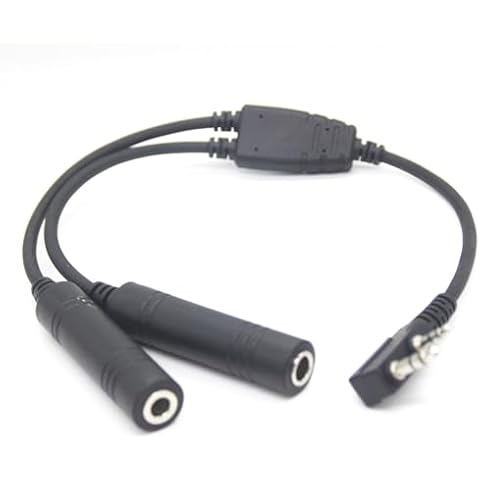Fumei Aviation Headset to K Plug Adapter Cable for Kenwood HYT Two-Way Radio Cover