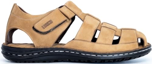 Sandalias de pescador Lusco de piel auténtica con puntera cerrada para el verano de los hombres