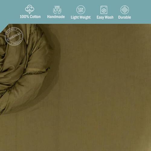 Image of 100% Pure Cotton Mulmul Fabric Material | Reusable Ultra Fine Mulmul Fabric | Lightweight Soft Smooth Piece Linning, Stole, Dupatta, Cushion Pillow Cover (Khakhi Green, 1 Meter)