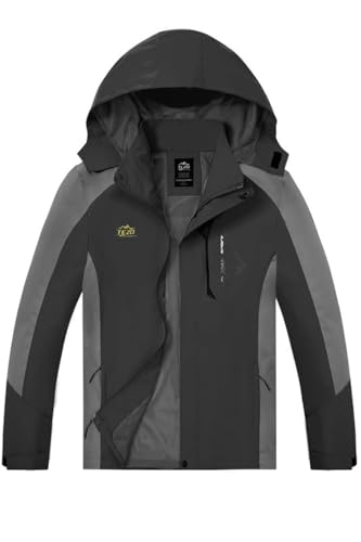 TEZO Mens Rain Jacket Waterproof with Hooded Hiking...