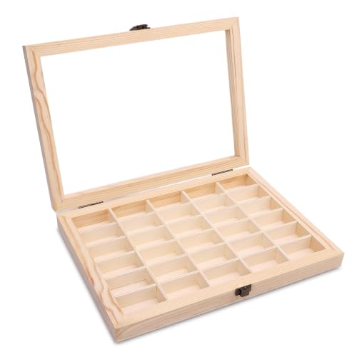 Caja de película contra el polvo con 30 ranuras en madera maciza