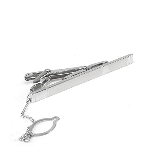 1pc Homens metal tom de prata simples laço da gravata Bar clasp braçadeira Pin