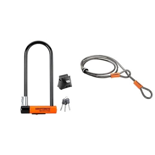Antivol pour vélo Kryptonite Evolution 4 noir avec câble de boucle Krypto Flex gris 213 cm