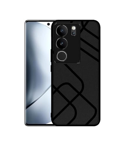 Image of Zig-Zag Black Line Design Premium 2D Printed Metal Back Case Cover for Vivo V29 5G / V29 Pro 5G