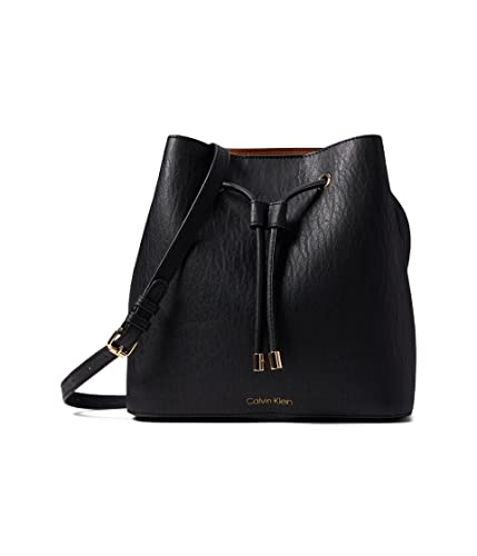 Image of Calvin Klein Women's Gabrianna Novelty Bucket Shoulder Bag, Black, One Size