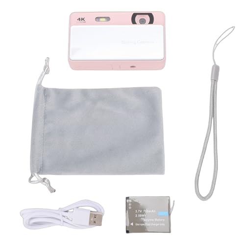 Image of Digital Camera 4K HD 64MP Sliding Retro Video with 16X Zoom Auto Focus 2.8 Inch Screen for Travel Photography Students (Pink)