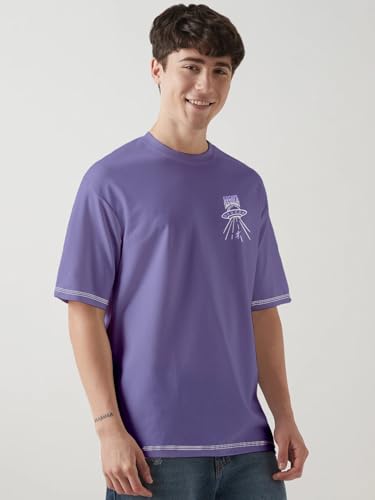 Image of crazymonk Escape from Reality Printed Graphic Oversized T-Shirt - Multi