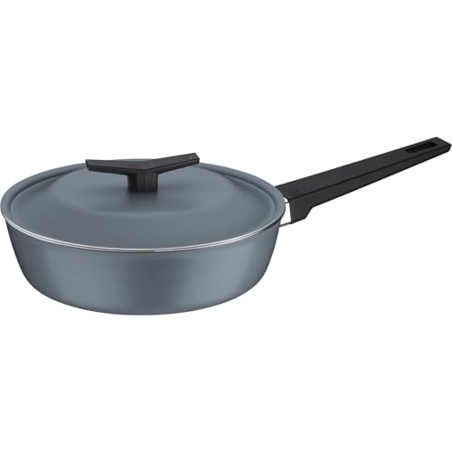 Frigideira Funda Tramontina Spezia Induction Em Alumínio Com Revestimento Interno E Externo Em Antiaderente Starflon Excellent Azul Com Tampa 24 Cm