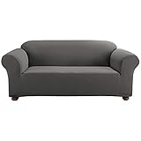 SureFit Simple Stretch Subway 1-Piece - Sofa Slipcover - Carbon Gray