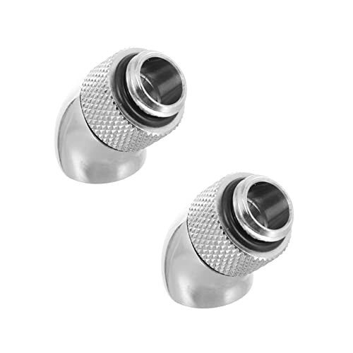 UKCOCO 2 piezas Conector de Refrigeración para PC Adaptador Giratorio de Plata para Sistemas de Enfriamiento Líquido Compatible con Petg y de Agua de
