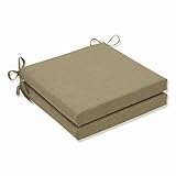 Pillow Perfect Monti Chino Solid Indoor/Outdoor Patio Seat Cushions Plush Fiber Fill, Weather and Fade Resistant, Square Corner - 20