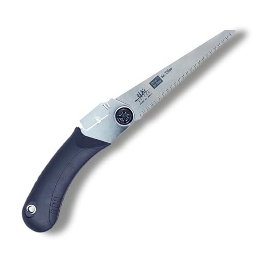 SUIZAN Scie Pliante Japonaise 120mm Polyvalente pour le Bois - Outil d'Élagage à Main pour Jardin Menuiserie Bricolage Extérieur