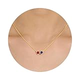 Sistble Garnet Necklace, September Sapphire Birthstone Necklace January Birthday Gifts for Women 14K Gold Necklace Gifts for Mom Grandma Jewelry for Her