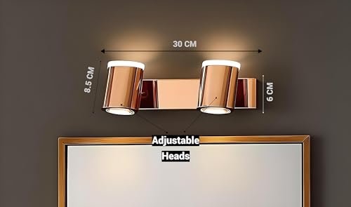 Image of FILLISKA 3 in 1 Double Wall spot /Picture /Display /Mirror Light with Adjustable Head and Colour Changing Function (RoseGold-6523)(1 Year Warranty)