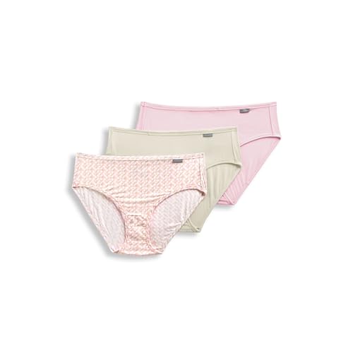 Jockey Women's Underwear Supersoft Hipster - 3 Pack, Pastel Pinwheel/Sand/Frosty Pink, 6