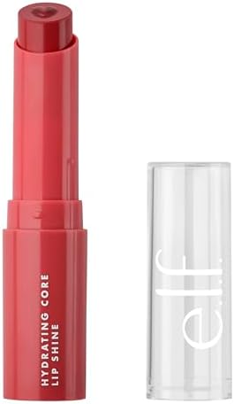 e.l.f. Hydrating Core Lip Shine with Shea Butter & Vitamin E, Tinted Lip Balm for A Smooth, Glossy Finish & Long-Lasting Moisture, Joyful Pink Rose