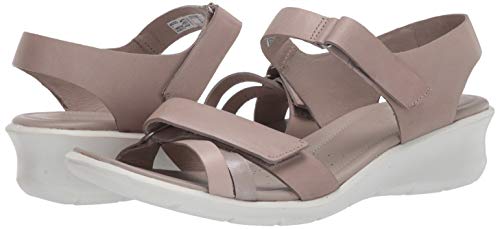Ecco Womens Felicia Ankle Strap Wedge Sandal, Grey Rose/Mon Rock Silver/Moon Rock, 9-9.5 Us #TOP6