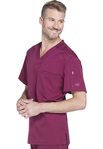 Image of Dickies Dynamix Scrubs for Men Athletic-Inspired V-Neck Chest Pocket Scrub Top with Four-Way Stretch & Moisture Wicking DK610