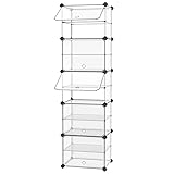 SONGMICS シューズラック 靴収納　10段　靴棚 下駄箱 省スペース 分割可玄関すっきり スリム 奥行30cm 玄関に靴を効率収納 収納目安20足 LPC506