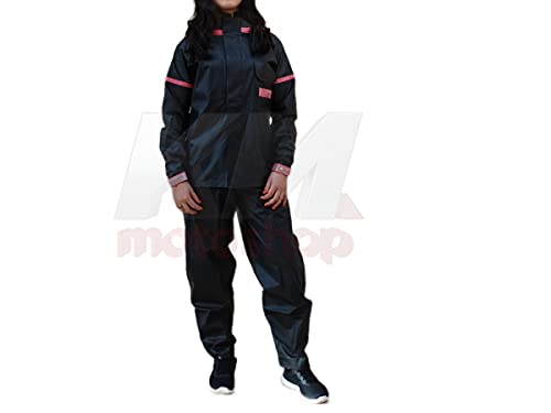 Capa de chuva PVC Yess Motoqueiro Feminina Impermeável Resistente com bolso e refletivos rosa M