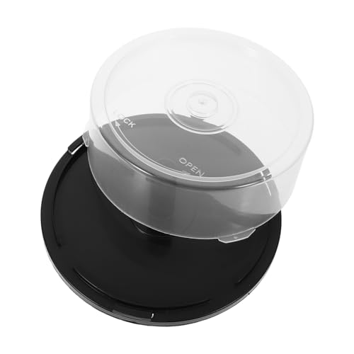 Yardenfun Dvd Storage Bucket Clear Plastic CD Holder with Black Disc Capacity Lightweight and Portable Stylish Minimalist Design for Organizing and Transporting Your Media Collection