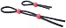 KUMEIER Anello Nodo in Gomma Nera con Perline Rosse per Uomo, 2 Pz