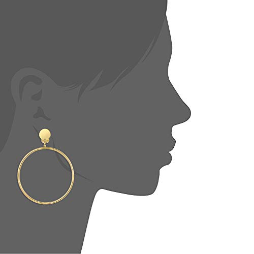 Birstone Women Clip On 2 Inch Large Big Hoop Minimalist Earrings (Gold) #TOP1