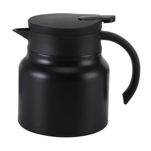 KESOTO Caraffe per caffè Isolate in Acciaio Inossidabile Caffettiera isolata Brocca per Acqua Teiera Isolante da 800 ml per Regali di Vacanze all'aperto, Nero