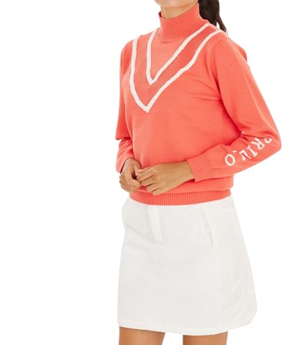 Delsol 7791 PK さがら刺繍ハイネックニット