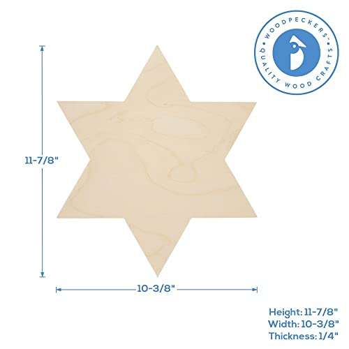 Wooden Star Of David Cutout 11-7/8-Inch X 10-3/8-Inch, Pack Of 25 Unfinished Wood Cutouts For Hanukkah Decorations And Jewish Star Crafts, By Woodpeckers #TOP1