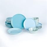 vajilla gres Porcelana de grado profesional y segura para lavavajillas, microondas, hornos y congeladores: estos platos están hechos de porcelana duradera, que es una cerámica sin plomo de alta calidad que resiste el astillado y es más fuerte que el gres.