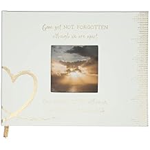 Pavilion Gift Company 99110 Gone Yet Not Forgotten Although We are Apart Your Spirit Lives Within Us Forever in Our Hearts 60 Page Memorial Guest Book with Picture Frame, Gold