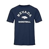Barnesmith University of Nevada at Reno Wolfpack, Adult Unisex, Short-Sleeve T-Shirt, Basketball Gameday Logo, Navy, Large