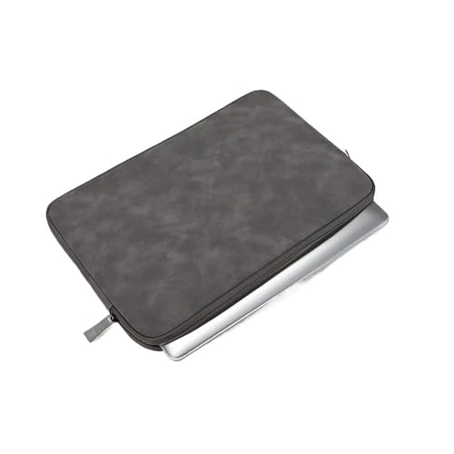 Sac d'ordinateur portable en cuir PU gris | Pochette tablette mince grand format