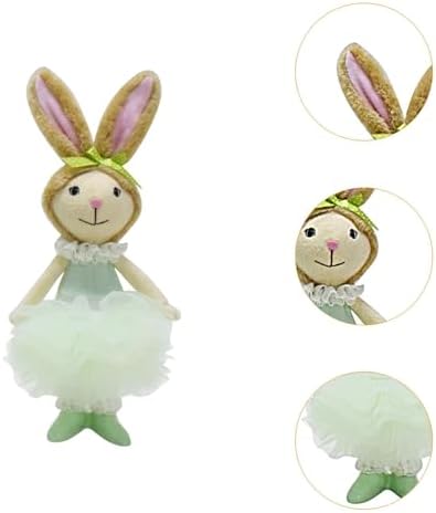 FewNvWa Easter Bunny Stuffed Animal Plush Doll Rabbit Toy with Long Ears and Tutu Soft and Girls Reinforced Stitching Suitable for Gift Gi, Green Shoes - 2