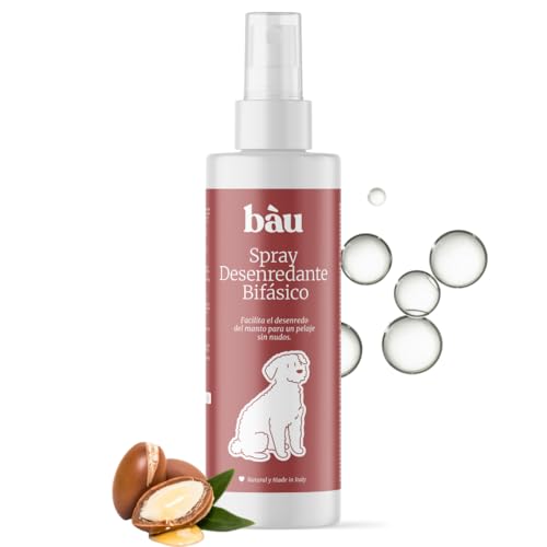 Spray Desenredante para Perros y Gatos sin Aclarado - Spray Bifásico con Ácido Hialurónico y Aceite de Argán - Acondicionador Desenredante Natural para Pelo Largo y Corto Brillante- 200ml