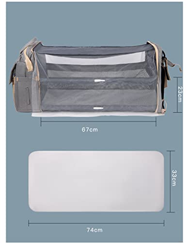 Baby Diaper Bag Waterresistent Travel Backpack With Seat And Changing Station, Newborn Baby Essentials (Gray) #TOP2