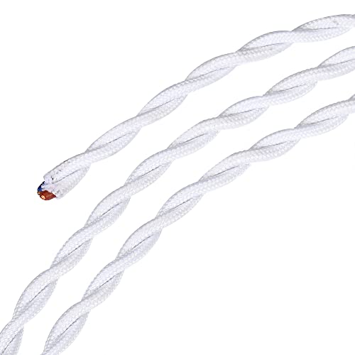 Câble électrique vintage tissu blanc de haute qualité 2 noyaux 18AWG pour suspension haut de gamme