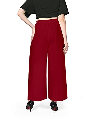 Image of Pranjal Women's Premium Regular Fit Rayon Palazzo - Free Size, Fits Up to 2XL, Stylish & Comfortable (Plazo P)