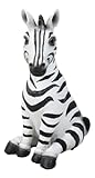  Ebros Safari Africain Savane Zèbre Cheval Faune Buste Statue en Imitation Bois Comme Zoo Zèbre Chevaux Étallions Figurine Décorative Belle Rayures Noir et Blanc 3D Animal Art Décor