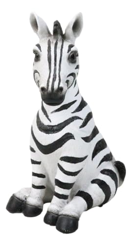 Ebros Gift Safari African Savanna Zebra Horse Foal Wildlife Figurine As Zoo Zebras Horses Stallions Decorative Sculpture Beautiful Black and White Stripes 3D Animal Art Decor