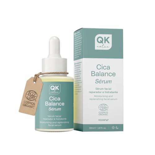 QKnatur - Cica Balance Sérum Facial Reparador e Hidratante con Centella Asiática, Hamamelis y Caléndula | Con Escualano Vegetal y Vitamina E | Para Piel Sensible, Reactiva o Deshidratada | 30 ml