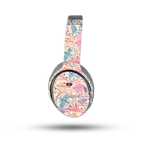 Image of MightySkins Carbon Fiber Skin Compatible with Bose QuietComfort 35 II Headphones - Ive Been Everywhere | Protective, Durable Textured Carbon Fiber Finish | Easy to Apply
