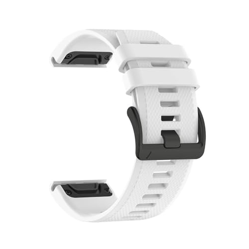 guoren Correa Deportiva de Silicona de 22mm y 26mm Fit for Garmin Fenix ​​8 Pro 47mm 51mm 7 7X/Epix Pro/6 6X/Enduro 3/Quatix/Tactix/970(Style1 White,22mm)